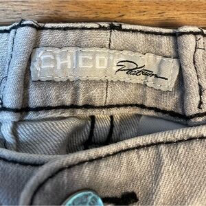 Chicos Platinum | Size 00 (0-2, XS) | Premium Finish | Black Stitch | Grey Jeans